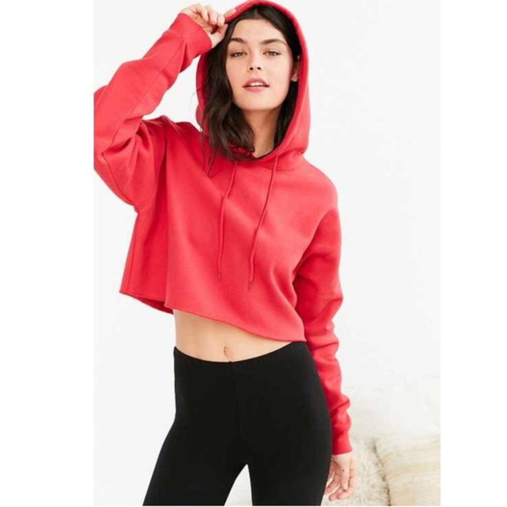 UO red cropped hoodie